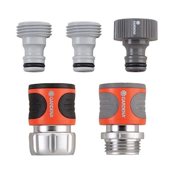 Gardena Gardena 39042-BK 0.62 & 0.5 in. Garden Hose Quick Connect Starter Set Metal 7439888 - main